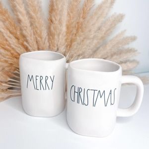 Rae Dunn Set of 2 Holiday Merry Christmas Coffee Mugs